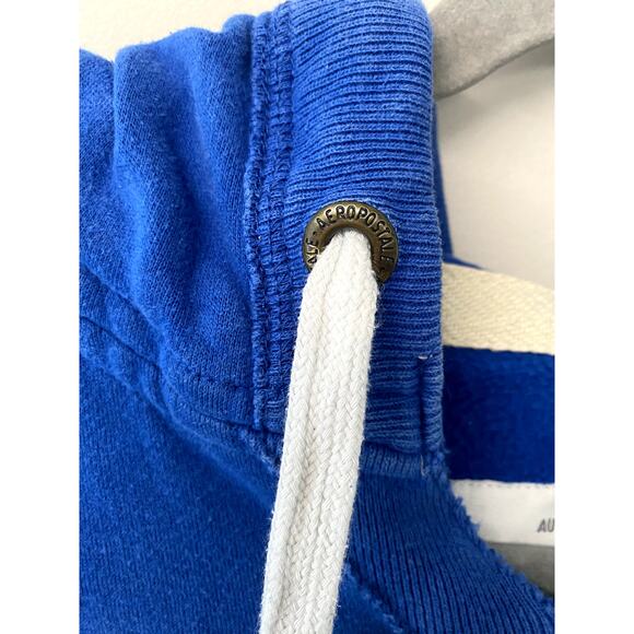 Y2K Aeropostale Men's Blue Branded Logo Hoodie L - Picture 3 of 11